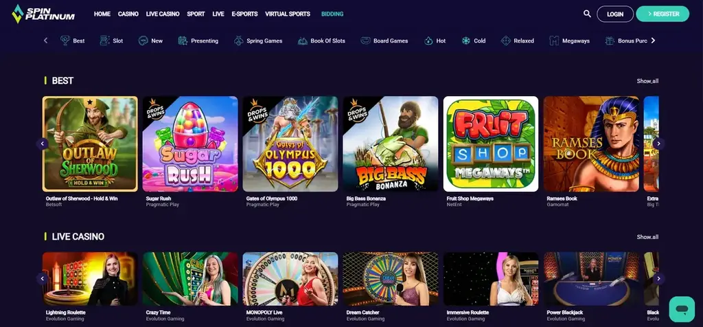 SpinPlatinum Casino Slots